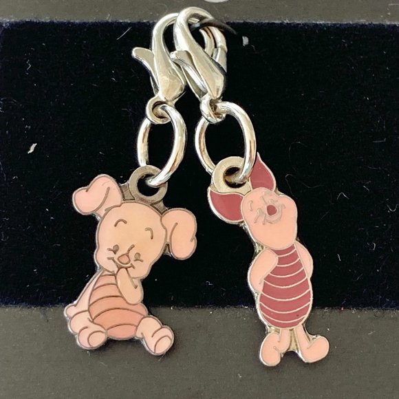 Vintage Disney Piglet Winnie the Pooh Charms Zipper Pull Purse Charm Disneyana - Picture 5 of 7